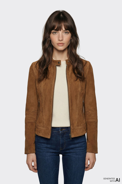 Elle Shoes Taba Deri Kadın Ceket