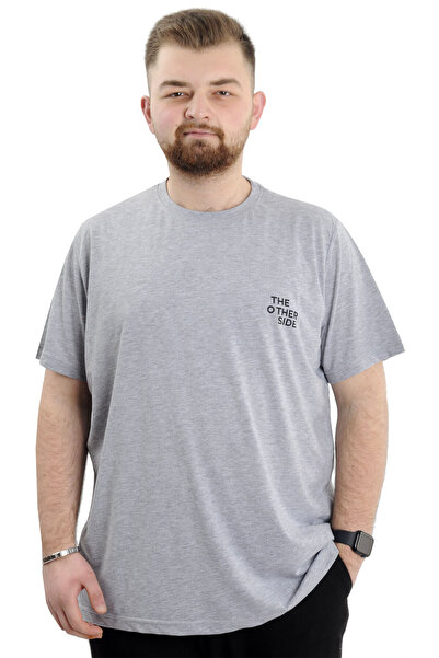 ModeXL Чоловіча футболка Battal Beden - Велосипедна комір, з принтом THE OTHE...