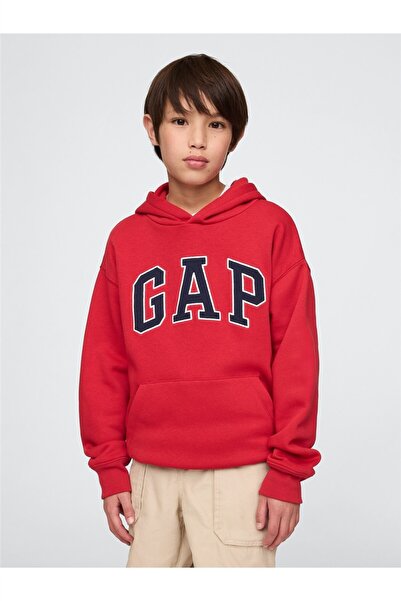 GAP سويت شيرت بغطاء رأس بشعار Relaxed للأولاد