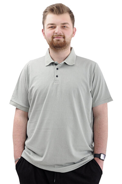 ModeXL Ανδρικό μπλουζάκι με λαιμόκοψη πόλο - JAKAR U24337 μεγάλο μέγεθος, Çağla