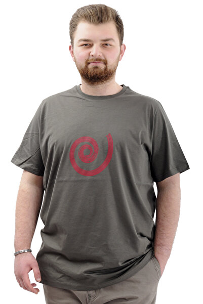 ModeXL Tricou pentru bărbați Kaki Color Mode XL Plus Size - Decolteu, tricou ...