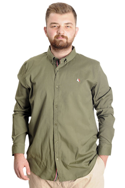 ModeXL قميص رجالي مقاس كبير من مود XL بأكمام قصيرة توم أوكسفورد 23303 كاكي