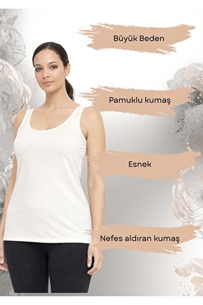 Seamoda Large Size Thick Strap Round Neck Tank Top Flexible and Comfortable O...