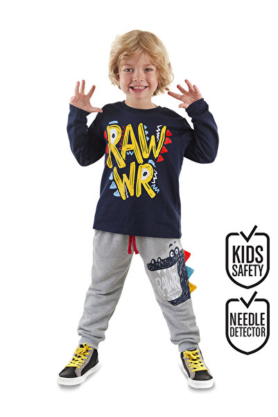 Denokids Rawr Erkek Çocuk T-shirt Eşofman Altı Takım