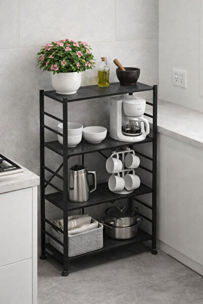 formood Katlanır 4 Raflı Banyo Rafı Mutfak Rafı Düzenleyici Çiçeklik Kitaplık...