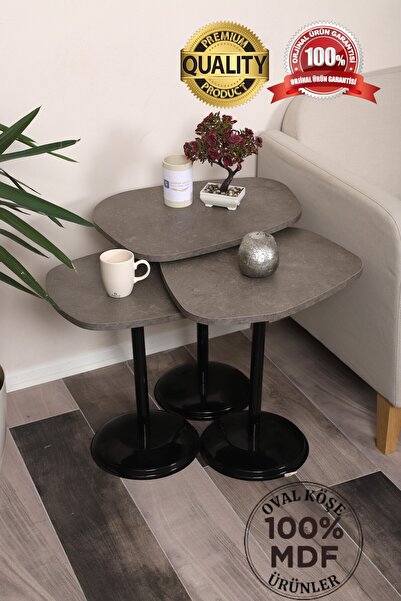 SEHPAM AKILLI Silvavera Zigon Sehpa Mdf Tabla Alt Mekanizma Demir Siyah Renk