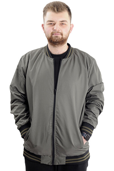 ModeXL معطف رجالي كبير الحجم ذو وجهين - موديل XL 23652 كاكي