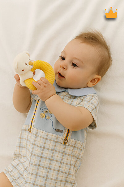 Babydola Helicopter Printed Button Detailed Holiday Unisex Jumpsuit 12701