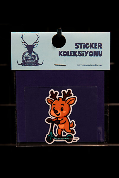 Ankarakomik Scooter Geyik 4x6 cm Ghibli Su Geçirmez Sticker - Laptop, Termos,...