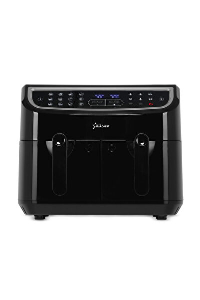 STARCREST Фритюрник с горещ въздух STARCREST SFR-9024BK, 2400 W, двойна кошни...