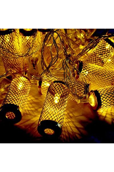 Pandoli Partidolu 4 Mt 20 Ampullü Metal Altın Renk Uzun Kandil Şekilli Pilli ...