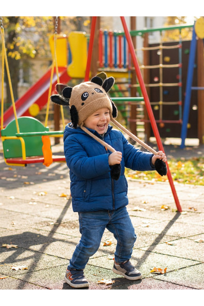 PIECE SIGNATURE Beretă moale de lux pentru băieți, căptușită cu lână (4-8 ani)