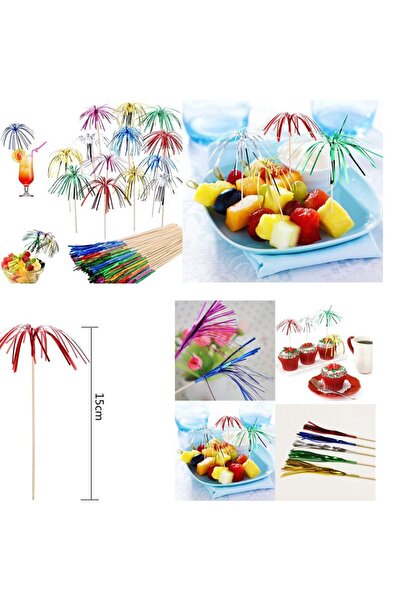 partidolu Hawaian Temalı Palmiye Meyve Süsleme ve Kokteyl Kürdan Süs Karışık ...