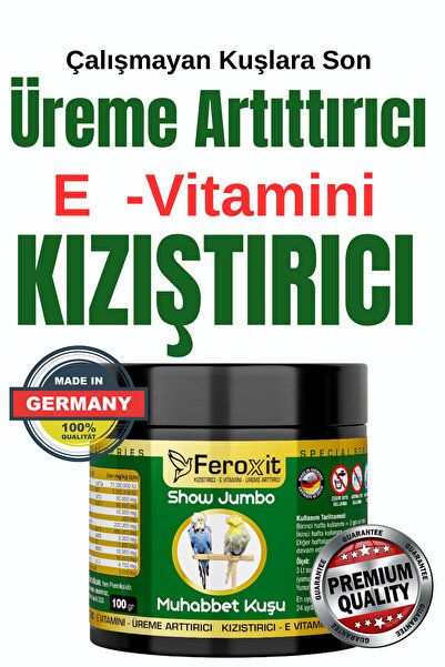 Show-Jumbo-Kızıştırıcı -E vitamini-Üreme Arttırıcı Muhabbet Kuşlarına Özel Seri 100 Gr