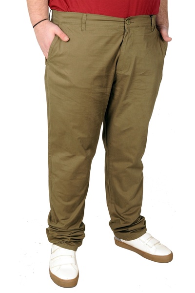 ModeXL بنطلون رجالي مقاس كبير من مود XL كتان ميلانو 20850 كاكي