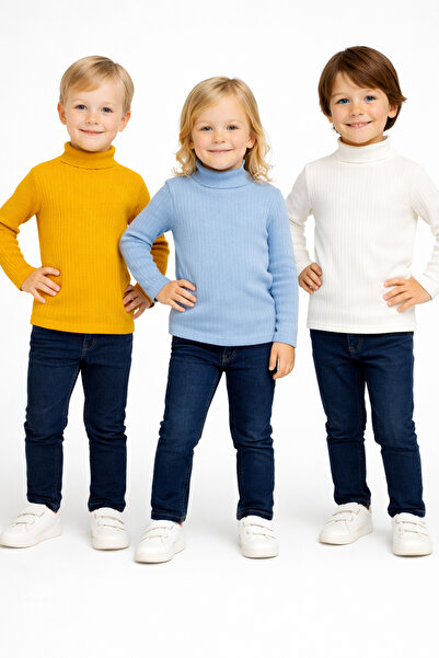 BABİDO رباط نصف رقبة للفتيات من نوع بادي (3 قطع) باللون الأبيض والأسود والأزرق