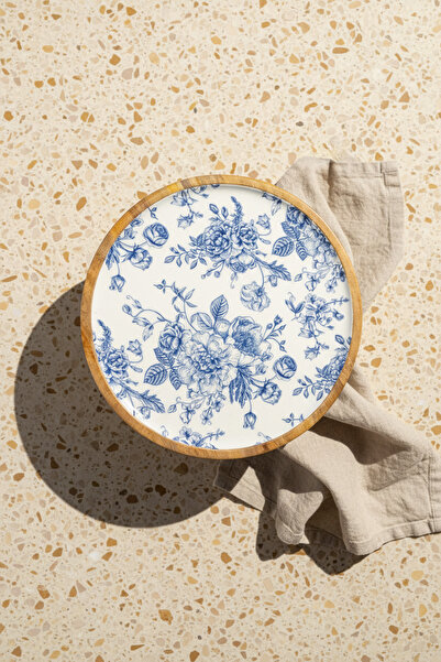 Bambum صينية جورا المستديرة كبيرة الحجم باللون الوردي