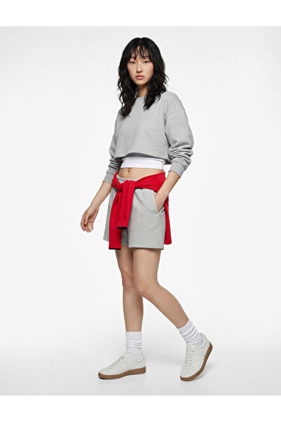 Koton Mini pantaloni scurți din bumbac cu șireturi în talie și buzunare slim fit