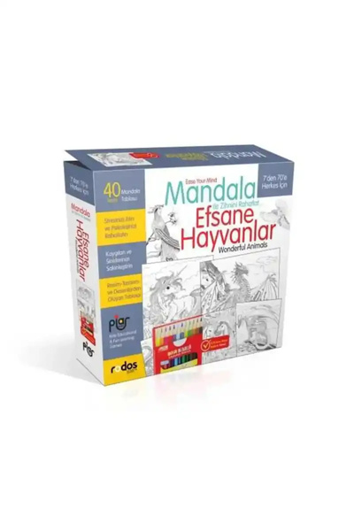 Piar Kids Mandala, Efsane Hayvanlar / 7'Den 70'E Herkes Için / 12'Li Kuru Boy...