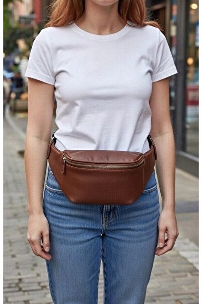 Mocikon Hakiki Deri El Yapımı Unisex Freebag Bel Çantası, Bellik