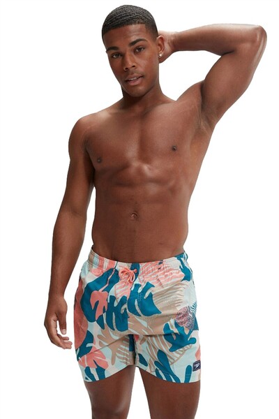 SPEEDO PRT/CHK LEIS 16" WSHT AM BLUE/ORNG