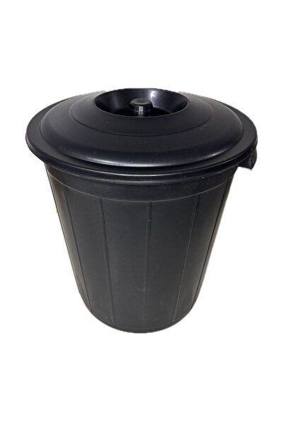 hürpa tedarik Rose Nossa Battal Cöp Kovası Kapaklı Siyah 50 Lt 1 Adet