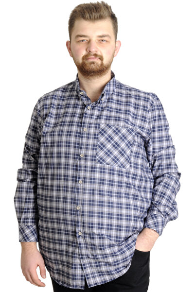 ModeXL Mode XL Ανδρικό πουκάμισο μεγάλου μεγέθους καρό μακρυμάνικο 23300 Grim...