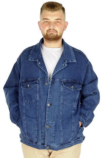ModeXL Mode XL Великий розмір Чоловічий джинсовий піджак Paris Star 22800 Синій