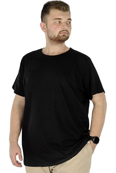 ModeXL Mode XL Large Size Lycra T-Shirt Crew Neck 20149 Black