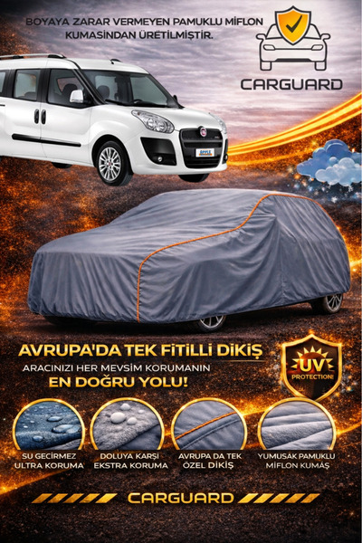 CarGuard غطاء سيارة من القماش المموج الفاخر المتوافق مع فيات دوبلو، غطاء سيار...