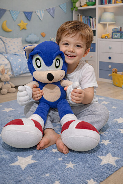 caps SEVİMLİ SONİC PELUŞ OYUNCAK OYUN VE UYKU ARKADAŞI & 55 CM HEDİYELİK OYUNCAK
