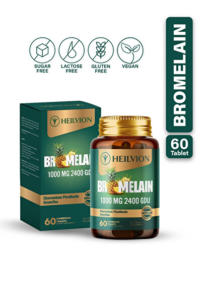 HEILVION Bromelain 1000 MG 2400 GDU (Bromelain, Yeşil Çay, Krom) İçeren Takvi...