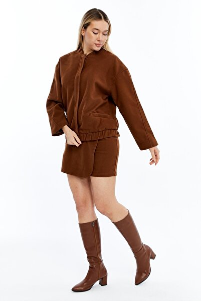 Select Moda Жіноча міні-спідниця з замші з підкладкою спереду