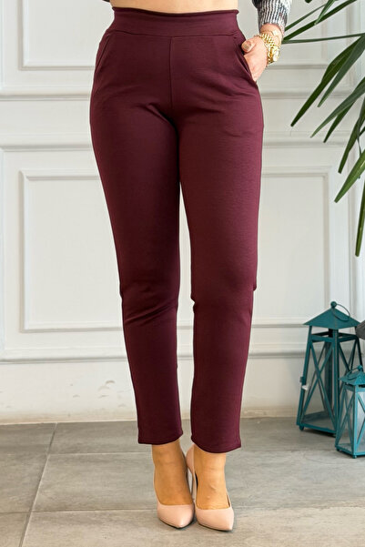 yb yağmur butik Boru Paça Yandan Cepli Çelik Örme Tayt Pantolon