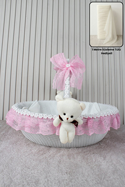 Çocuksan Baby&Kids Wear Pembe Dantelli Ayıcıklı Bebek Sepeti - Baby Shower, Y...