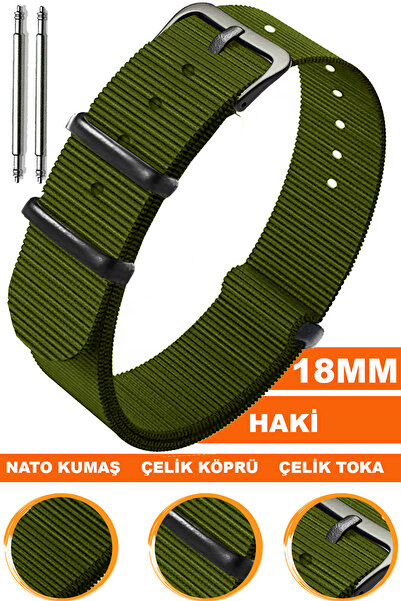 COBRA سوار ساعة Fossil-Welder-Casio-Seiko-Omega-Armani مقاس 18 ملم - نسيج نات...