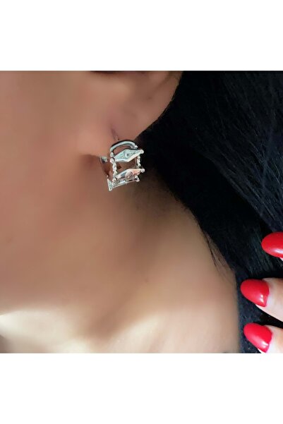 ACAR TAKI أقراط دائرية صغيرة من XUPING مرصعة بالأحجار وتفاصيل على شكل عين - ل...