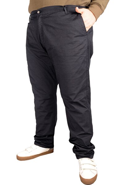 ModeXL Mode XL Büyük Beden Erkek Pantolon Keten Milano 20850 Lacivert