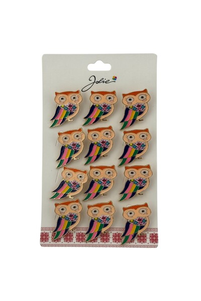 Flippy Set of 12 Spring Martisor Brooches Colorful Bird