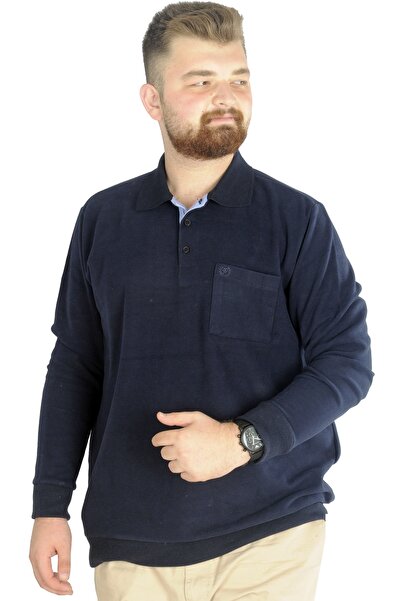 ModeXL Mode XL Erkek Sweat Polo Cepli Selanik Basic 20441 Lacivert