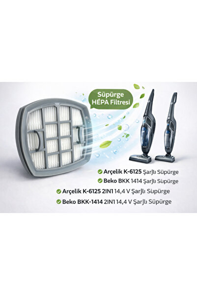 Beko Bkk 1414 / Bkk 1418 Şarjlı Süpürge Hepa Filtresi
