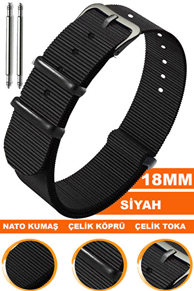 COBRA سوار ساعة Fossil-Welder-Casio-Seiko-Omega-Armani مقاس 18 ملم - نسيج نات...
