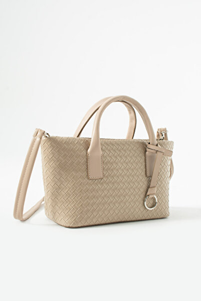 LUNABLU Γυναικεία τσάντα χειρός και ώμου από δέρμα PU με πλεκτό σχέδιο βιζόν