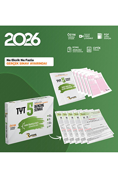 Rasyonel Yayınları 2025 Tyt Tüm Dersler Navigasyon 5'li Genel Deneme Seti (ÖS...