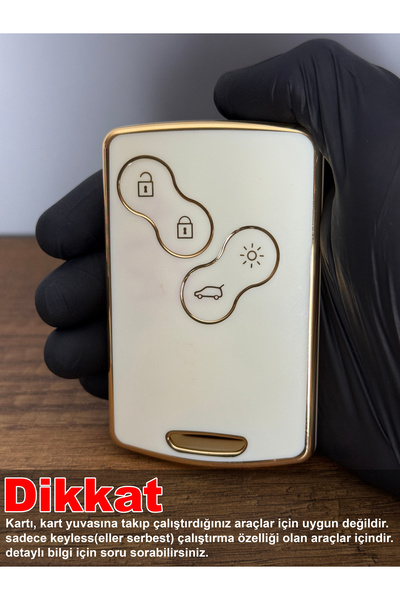 Luxe Aksesuarr Renault Megane3 -fluence3- Clio4 Kart 4 Düğmeli Silikon Anahta...