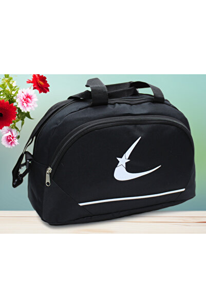 Bevitton Black Two-Compartment Long Strap Unisex Medium-Sized Travel Fitness ...