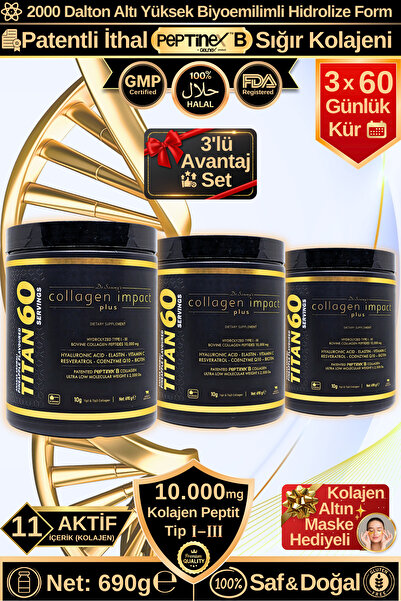 Dr.Sammy's Collagen Impact Plus Titan 60 - 3-Piece Advantage Set Type 1-3 Hyd...