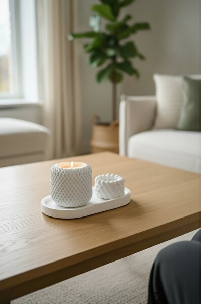 Mum ve Parafin Kokulu Soya Wax Kavanoz Mum ve Dekoratif Tealight Mumluk ve Ta...