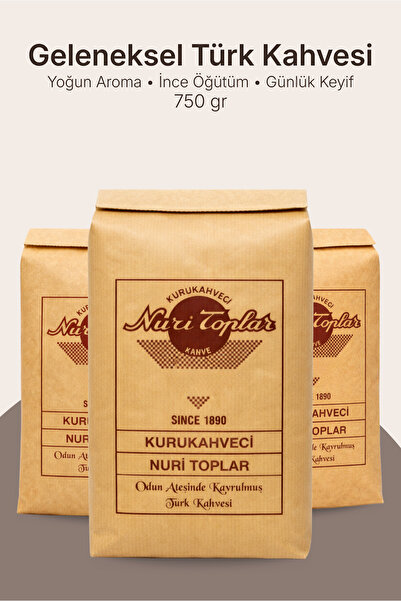 Nuri Toplar Geleneksel Türk Kahvesi 750 g – Siparişe Özel İnce Öğütüm Taze Çe...