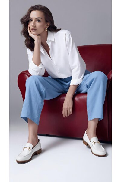 37Numara Mocasini din piele pentru femei de marime mare - 41-42-43-44 Alb